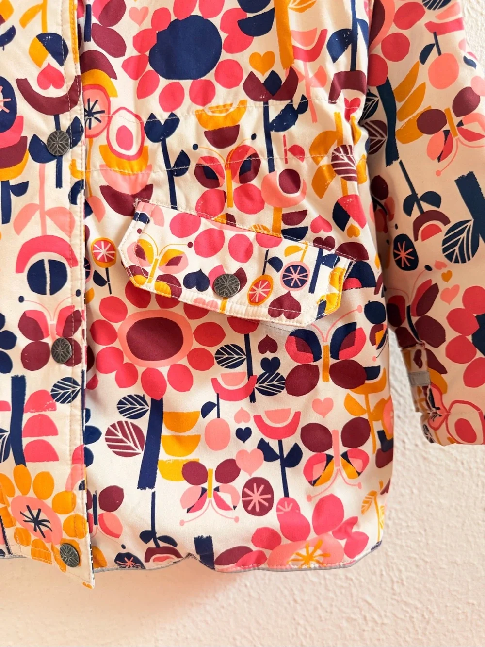 Hanna Andersson pink floral hooded jacket